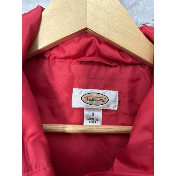 Talbots Red Puffer Goose Down Vest Womens S Zip Snap - Picture 3 of 5